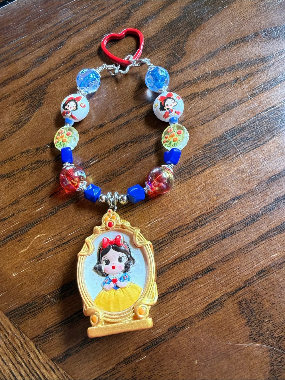 Disney. Snow White Pendant Keychain - Blue, Red, Yellow